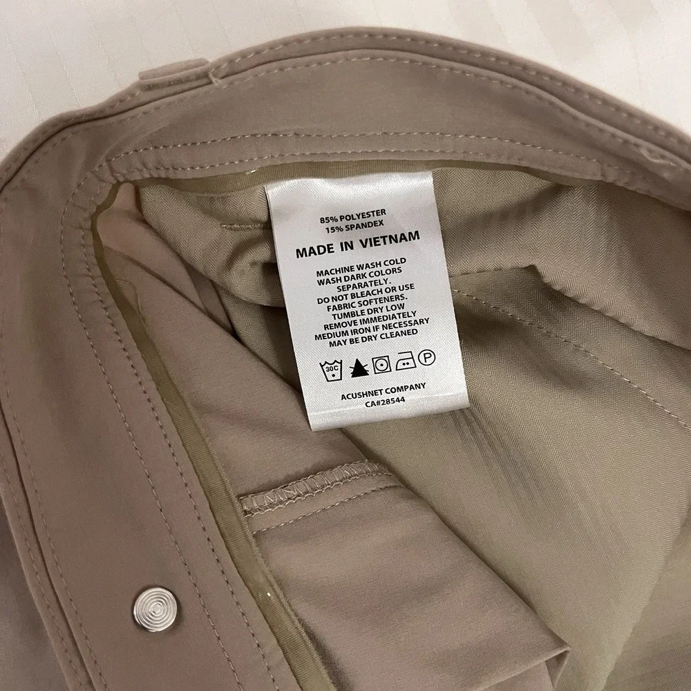 FootJoy Shorts Mens 38 Tan Performance Stretch Flat Front FJ Logo Athletic Golf - Picture 6 of 9